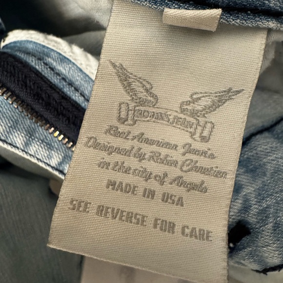 Robin’s Jean Men’s Distressed Studded Denim Jeans Size 36 Light Wash Y2K - Picture 15 of 16